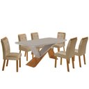 Ver imagem 2 de Mesa de Jantar Yasmin 180cm Tampo com Vidro 6 Cadeiras Carol Turim 07/nat/off/serig. Off