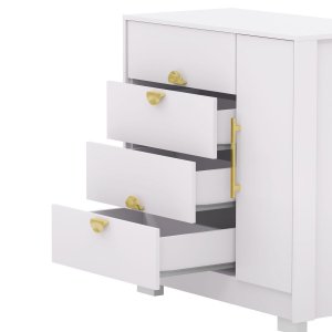 Cômoda Sapateira Ilha Bela 1 Porta 4 Gavetas - Aurum:branco