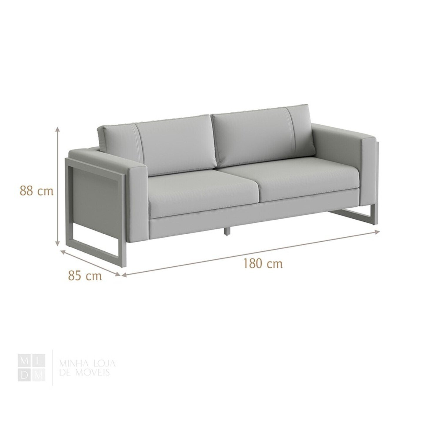 Sofá 3 Lugares 180cm Lin - 4