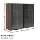 Ver imagem 3 de Armario Aereo 2 Portas Vidro MDF 80 cm Kali 122118 Carvalho Toq Nicioli