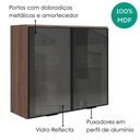 Ver imagem 4 de Armario Aereo 2 Portas Vidro MDF 80 cm Kali 122118 Carvalho Toq Nicioli