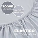 Ver imagem 2 de Jogo de Lençol Queen 3 Peças Toque de Seda Liso na Cor Cinza: Luxo e Conforto para Suas Noites