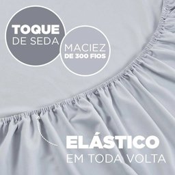 Jogo de Lençol Queen 3 Peças Toque de Seda Liso na Cor Cinza: Luxo e Conforto para Suas Noites - 2