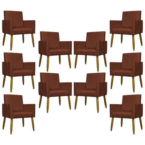 Kit 10 Poltronas Decorativas Mari para Sala Quarto