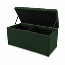 Ver imagem 4 de Kit Cabeceira e Calçadeira Baú Mallu Casal 140 cm - Veludo Verde