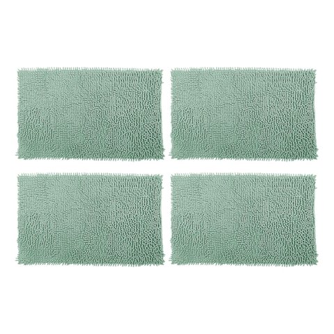 4 Tapete de Banheiro Bolinha 58 X 38cm Antiderrapante Verde Água