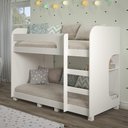 Ver imagem 1 de Beliche Montessoriano Ema com 1 Prateleira e Kit Pés MDF - Branco