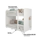 Ver imagem 3 de Beliche Montessoriano Ema com 1 Prateleira e Kit Pés MDF - Branco