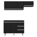 Ver imagem 1 de Cozinha Compacta Andréia 03 Peças com Balcão Gabinete 120cm Preto - Desk Design