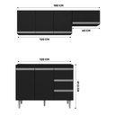 Ver imagem 4 de Cozinha Compacta Andréia 03 Peças com Balcão Gabinete 120cm Preto - Desk Design
