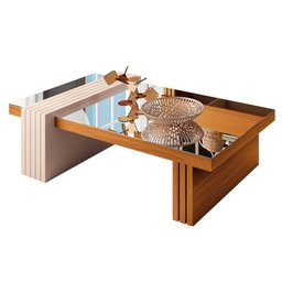 Mesa de Centro HB Móveis Luna com Espelho - 2 Mesa de Centro HB Móveis Luna com Espelho - 2