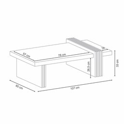 Mesa de Centro HB Móveis Luna com Espelho - 5 Mesa de Centro HB Móveis Luna com Espelho - 5