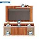 Ver imagem 6 de Kit Sofá Genebra 3 Lugares com Rack Painel New Oscar Cafe/Freijo/Off White