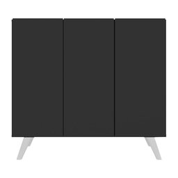 Armário Lavanderia Retrô com 3 Portas 90 cm Multimóveis MP5033 Preto/Branco - 5