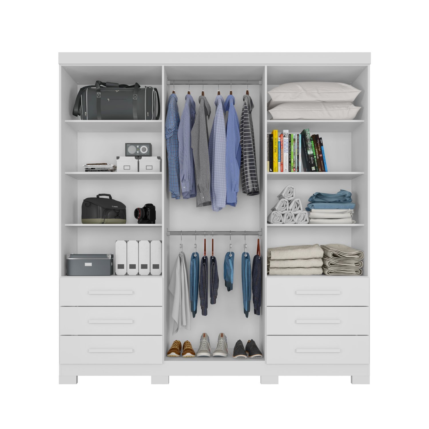Guarda Roupa Artico 6 Portas 6 Gavetas Yescasa - 2