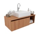 Ver mais imagens de Kit Banheiro Com 2 Gabinetes 1 Espelheira e Cuba Inclusa Cor: Amêndoa