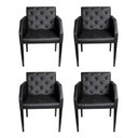 Ver imagem 1 de Kit 4 Poltronas Nina Costura Capitonê - Preto