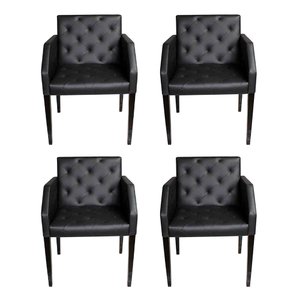 Kit 4 Poltronas Nina Costura Capitonê - Preto