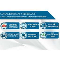 Colchão Casal Ortopédico Active Extra Firme Pillow Top (138x188x26) - Pelmex - 2