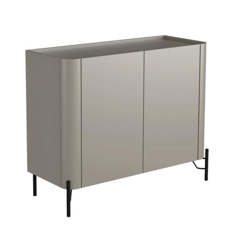Balcão Buffet com 2 Portas 98,5cm Pés em Metal 100% Mdf