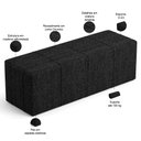 Ver imagem 6 de Kit Cabeceira Cama Box Casal 140cm com Calçadeira Roma W01 Linho Chumbo - Lyam Lyam Decor