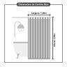 1 Cortina Box Banheiro PVC Grossa Antimofo Ilhós Pt 140x200 - 6