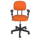 Ver imagem 2 de Cadeira de Escritório Secretária Giratória Laranja Denver com Braco Pp com Regulagem de Altura Popmo