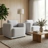 Kit 2 Poltronas Decorativas Bridge Clássica Bouclé Premium De Luxo Sala  Recepção Design Autoral - 1