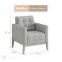 Ver imagem 3 de Poltrona Decorativa para Sala de Estar em Linho 305 Brooks