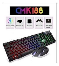 Kit Teclado e Mouse Gamer Rgb Led Usb com Fio Cmk-188 Jogos - 2