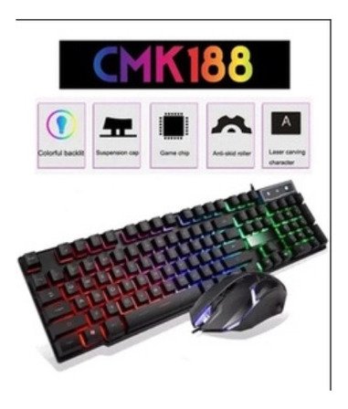 Kit Teclado e Mouse Gamer Rgb Led Usb com Fio Cmk-188 Jogos - 5