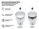 Ver imagem 5 de Válvula Click 1.1/4 para Pia de Banheiro em Aço Inox Polido