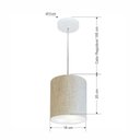 Ver imagem 3 de Lustre Pendente Cilíndrico Md-4012 Cúpula em Tecido 18x25cm Rustico Bege - Bivolt