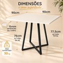 Ver imagem 3 de Mesa de Jantar Santorine Quadrada MDF e Base de Aço Reunião Off White/Preto - Lh Móveis