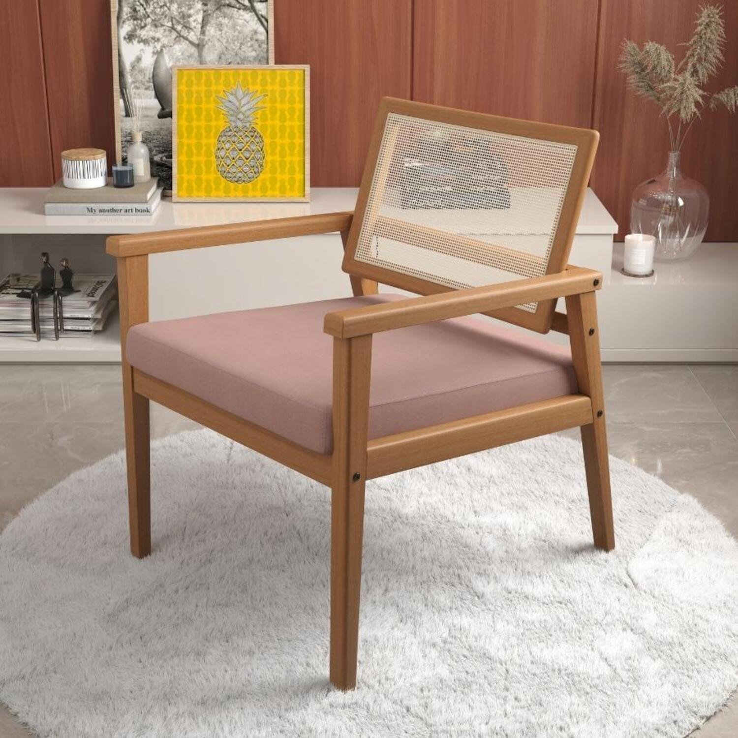 Poltrona Decorativa para Sala de Estar 239 Rustico Caraiva - 1