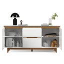 Ver imagem 2 de Aparador Buffet Sala Flow 2 Portas 2 Gavetas com Pés de Madeira - Rede Móveis