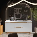 Ver imagem 3 de Aparador Buffet Sala Flow 2 Portas 2 Gavetas com Pés de Madeira - Rede Móveis