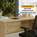 Ver imagem 4 de Mesa de Escritório com 2 Gavetas 1 com Chave Tampo em de 25 mm Alemanha Marrom