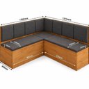 Ver imagem 5 de Conjunto Canto Alemão com Baú, Mesa Quadrada e 2 Cadeiras Estofadas 90x78x90cm