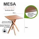 Ver imagem 3 de Mesa Quadrada de Madeira 80cm June na Cor Freijó