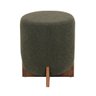 Puff Cravo Rivatti 48,50 Cm (altura) Estofado Bouclé Verde Escuro com Base em Madeira de - 1
