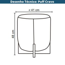 Puff Cravo Rivatti 48,50 Cm (altura) Estofado Bouclé Verde Escuro com Base em Madeira de - 2