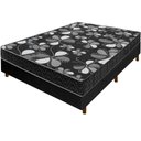 Ver imagem 1 de Cama Box Preta + Colchão Viúva Florencia Espuma D28 Liso 128x188x51cm