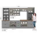 Ver imagem 5 de Cozinha Completa Americana (2 Aéreos, 2 Balcões, 2 Paneleiros, 1 Complemento) 7 Peças Cinza -