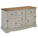 Ver imagem 1 de Balcão em Madeira com 2 Portas e 5 Gavetas Cinza Lavado