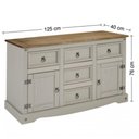 Ver imagem 5 de Balcão em Madeira com 2 Portas e 5 Gavetas Cinza Lavado