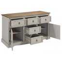 Ver imagem 2 de Balcão em Madeira com 2 Portas e 5 Gavetas Cinza Lavado