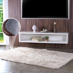 Tapete Fluffy para Sala 100% Poliester 140x200cm Marfim - 1