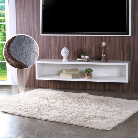 Tapete Fluffy para Sala 100% Poliester 140x200cm Marfim