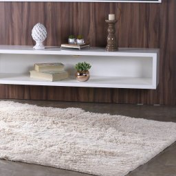 Tapete Fluffy para Sala 100% Poliester 140x200cm Marfim - 2